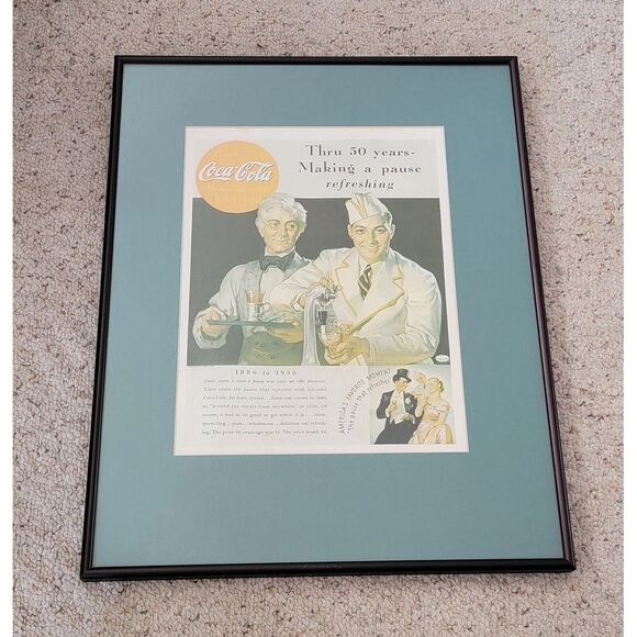 1936,Coca-Cola,McCalls Ad Original Framed 16x20 Certificate Of Authenticity - Picture 1 of 6